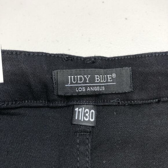 Judy Blue Joggers Jeans Women’s 11/30 High Waist Black Double Roll Cuff 88700 - Picture 8 of 11